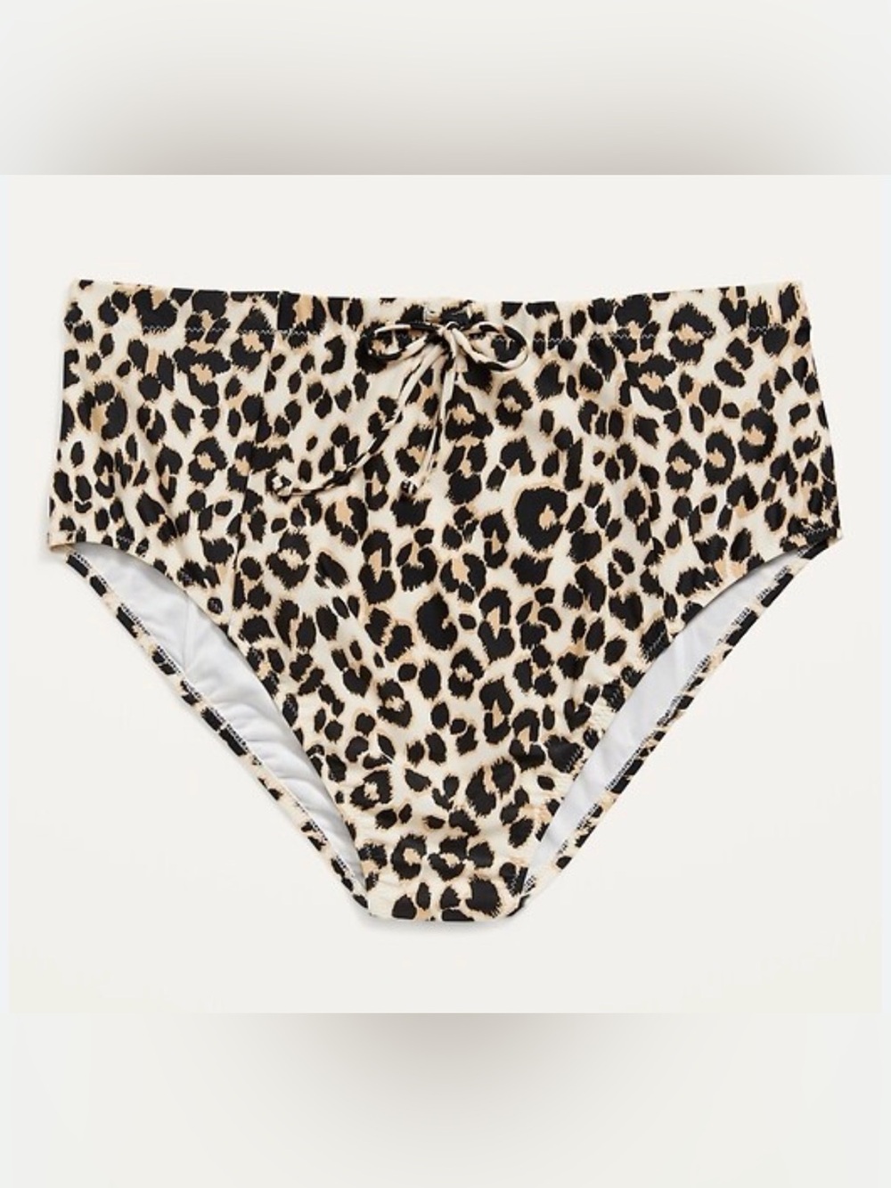 Old Navy High-Waisted Secret-Smooth Leopard-Print Plus-Size Swim Bottoms